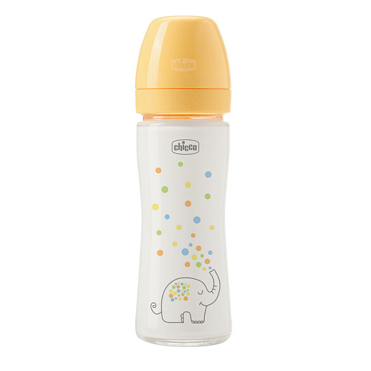 CHICCO Kojenecká skleněná láhev Perfect Easy 240 ml, pomalý silikonový průtok, neutrální, 0m+ CHICCO Kojenecká skleněná láhev Perfect Easy 240 ml, pomalý silikonový průtok, neutrální, 0m+