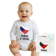 Body s potiskem New Baby Fandím s tátou - dárkové balení