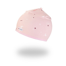 LITTLE ANGEL Čepice podšitá BIO Outlast® 1 | 36-38 cm sv.růžová hvězdičky/růžová baby