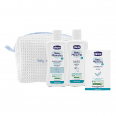 CHICCO Kapsička kosmetická na zip - Set Baby Moments modrá CHICCO Kapsička kosmetická na zip - Set Baby Moments modrá