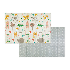 PETITE&MARS Podložka na hraní skládací Campy L 130x200cm Animals&Hexagon