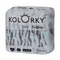 KOLORKY DAY Pleny jednorázové eko, peří M (5-8 kg) 21 ks KOLORKY DAY Pleny jednorázové eko, peří M (5-8 kg) 21 ks