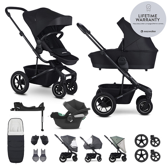 EASYWALKER SET Kočárek 4v1 Harvey⁵ Midnight Black XXL AIR + CYBEX Aton B2 i-Size + základna