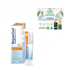 BEPANTHEN Gel hojivý Bepangel 50 g + vlhčené ubrousky Happy Planet 100% BIO, 60 ks BEPANTHEN Gel hojivý Bepangel 50 g + vlhčené ubrousky Happy Planet 100% BIO, 60 ks