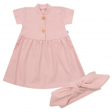 Kojenecké bavlněné šatičky s čelenkou New Baby Practical Kojenecké bavlněné šatičky s čelenkou New Baby Practical