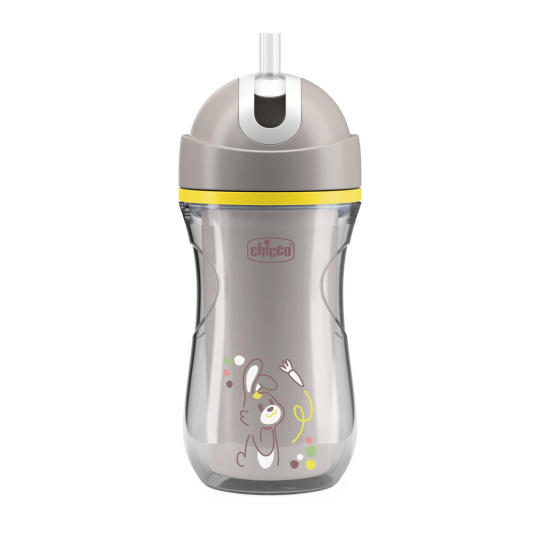 CHICCO Hrneček Sport se slámkou grey, 14m+