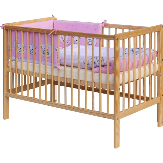 Scarlett Dětská postýlka s kompletní výbavou Scarlett 120 x 60 cm - Toro - růžová Scarlett Dětská postýlka s kompletní výbavou Scarlett 120 x 60 cm - Toro - růžová