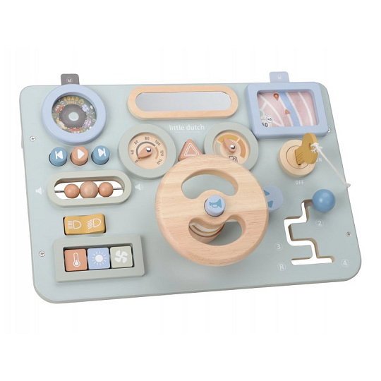 Pult s aktivitami a volantem dřevěný