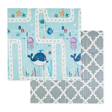 PETITE&MARS Podložka na hraní skládací Campy S 120x120cm Ocean&Arabesca