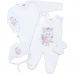 Soupravička 4-dílná New Baby Kočička bílo-růžová