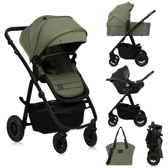 LIONELO Kočárek kombinovaný Amber Plus 3v1 Green Forest