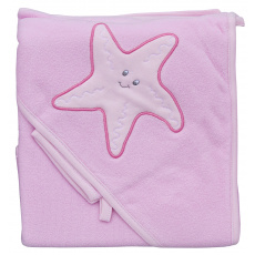 Scarlett Froté ručník - Scarlett hvězda s kapucí - růžová