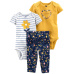 CARTER'S Set 3dílný body kr. rukáv 2ks, kalhoty Multiflora dívka LBB PRE