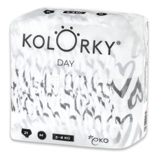 KOLORKY DAY Pleny jednorázové eko, srdce M (5-8 kg) 21 ks