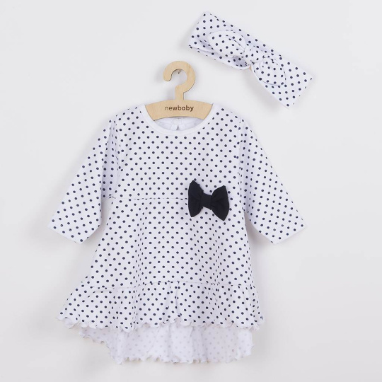 Kojenecké bavlněné šatičky s čelenkou New Baby Teresa