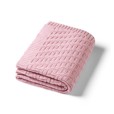 BABYONO Deka z organické bavlny pletená 75 x 100 cm pink 0m+ BABYONO Deka z organické bavlny pletená 75 x 100 cm pink 0m+