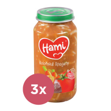 3x HAMI Boloňské špagety (250 g) - maso-zeleninový příkrm 3x HAMI Boloňské špagety (250 g) - maso-zeleninový příkrm