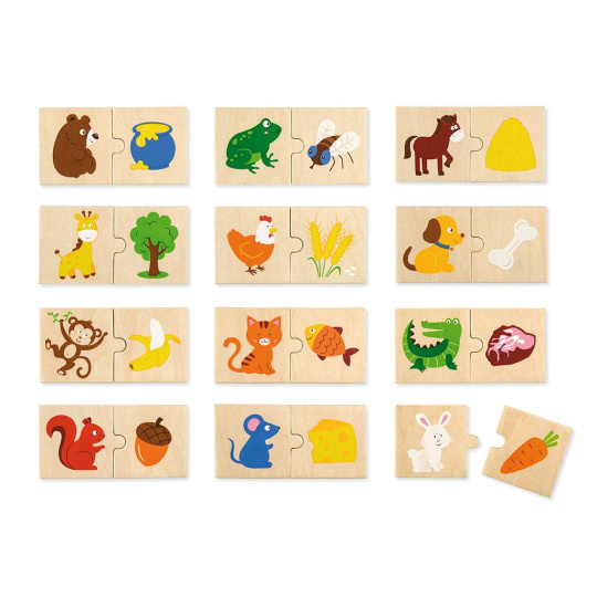 Dřevěné puzzle Viga Krmení zvířátek