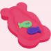 Pěnová podložka maxi New Baby BASIC medvěd červená