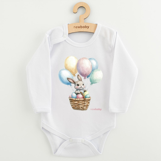 Dětské body s potiskem New Baby Králíček s balónky