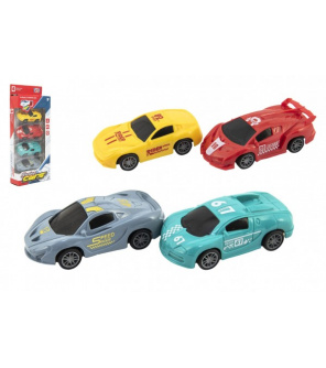 Auto/Autíčko sportovní 4ks plast 9cm na zpětné natažení v krabici 12x29x4,5cm Auto/Autíčko sportovní 4ks plast 9cm na zpětné natažení v krabici 12x29x4,5cm