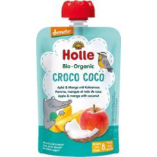 HOLLE Croco Coco Bio ovocné pyré jablko, mango, kokos, 100 g (8 m+)