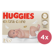 4x HUGGIES® Pleny jednorázové Extra Care 2 (3-6 kg) 58 ks