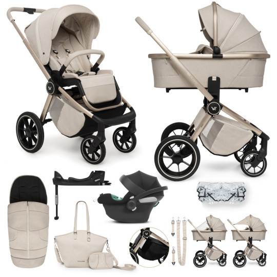 MUUVO SET Kočárek 4v1 Quick Boho Beige set + CYBEX Aton B2 i-Size