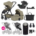 PETITE&MARS SET Kočárek 4v1 ICON Mossy Green XXL AIR + CBX By CYBEX Aton B2 i-Size