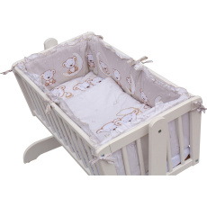 Scarlett Dětská kolébka bílá - 90x41cm s kompletní výbavou Toro Barva soupravy: Toro béžová