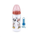 Kojenecká láhev na učení NUK Disney Mickey s kontrolou teploty 300 ml červená