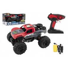 Auto RC terénní 4x4 červené plast 29cm 2,4GHz na baterie + dobíjecí pack v krabici 40x20x22cm Auto RC terénní 4x4 červené plast 29cm 2,4GHz na baterie + dobíjecí pack v krabici 40x20x22cm