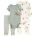 CARTER'S Set 3dílný overal, body kr. rukáv, tepláky Olive Turtle kluk NB/vel. 56