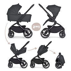 PETITE&MARS Kočárek kombinovaný SCOUT 2v1 Anthracite Moon