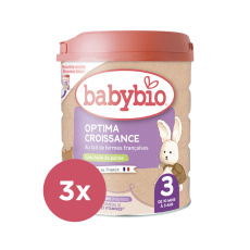 3x BABYBIO OPTIMA 3 Croissance kojenecké bio mléko 800 g