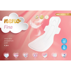 NENO Vložky poporodní ultra tenké Fina vel. S L 8ks NENO Vložky poporodní ultra tenké Fina vel. S L 8ks