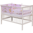 Scarlett Dětská postýlka s kompletní výbavou Scarlett 120 x 60 cm - Mráček - růžová