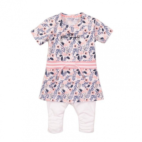 DIRKJE Set 2dílný šaty 68 White+Multicolor