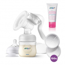 Philips AVENT Odsávačka mléka manuální + Vložky do podprsenky 100 ks + krém na bradavky Philips AVENT Odsávačka mléka manuální + Vložky do podprsenky 100 ks + krém na bradavky