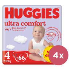 4x HUGGIES® Pleny jednorázové Ultra Comfort Mega 4 (7-18 kg) 66 ks 4x HUGGIES® Pleny jednorázové Ultra Comfort Mega 4 (7-18 kg) 66 ks