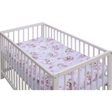 Scarlett Dětská postýlka s kompletní výbavou Scarlett Fiki 120 x 60 cm - růžová