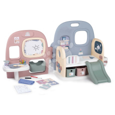 Smoby Domeček pro panenku Baby Care Childcare Center  s 5 místnostmi a 27 doplňků do bytu