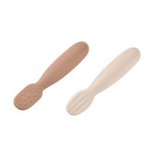 První trénovací lžičky silikonové 2 ks Praline / Clay První trénovací lžičky silikonové 2 ks Praline / Clay