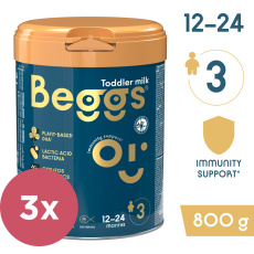 3x BEGGS 3 Mléko batolecí 800 g 12m+