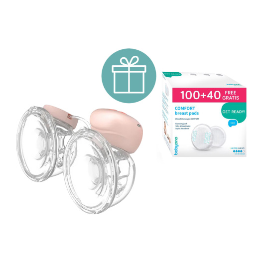 BABYONO Odsávačka mateřského mléka elektrická Double Twinny + vložky do podprsenky 100 + 40 ZDARMA