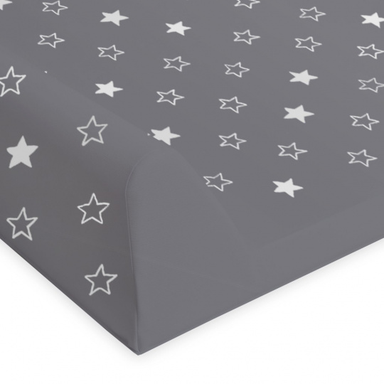 CEBA Podložka přebalovací 2-hranná s pevnou deskou (50x70) Comfort Hvězdy tmavě šedá