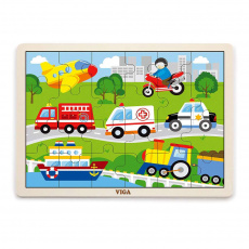 Dětské dřevěné puzzle Viga Vozidla Dětské dřevěné puzzle Viga Vozidla