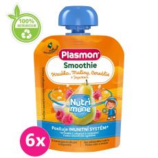 6x PLASMON Kapsička Smoothie NUTRI-MUNE bezlep. ovoce-jogurt hruška a malina s cereáliemi 85g, 8 m+ 6x PLASMON Kapsička Smoothie NUTRI-MUNE bezlep. ovoce-jogurt hruška a malina s cereáliemi 85g, 8 m+