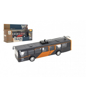 Autobus/trolejbus kov/plast 16cm na zpětný chod na bat. se světl. se zvukem 2 barvy v krab. 22x12x6 Autobus/trolejbus kov/plast 16cm na zpětný chod na bat. se světl. se zvukem 2 barvy v krab. 22x12x6