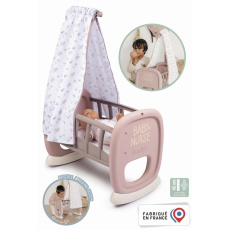 Smoby Kolébka s textilním baldachýnem Cradle Natur D'Amour Baby Nurse  pro 42 cm panenku od 18 měsíců